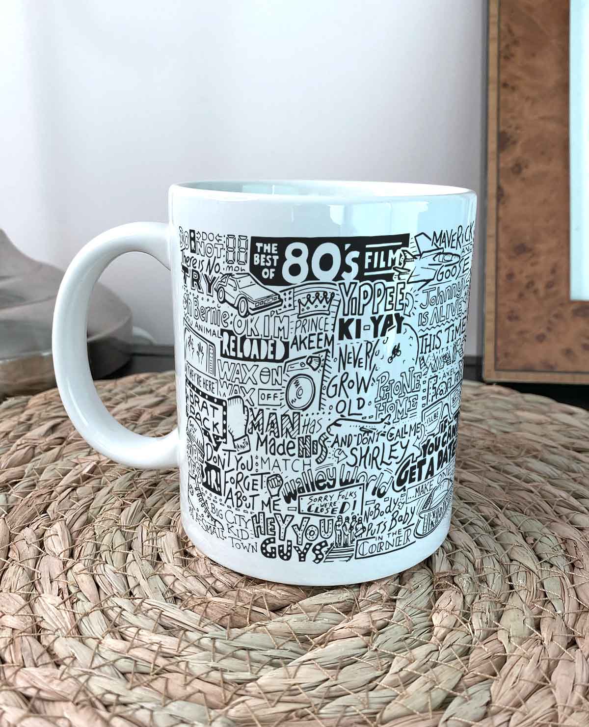 Sketchbook Design - 1980s Film Movie Illustration Mug