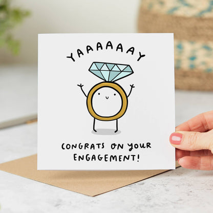 Funny Engagement Card - Yay