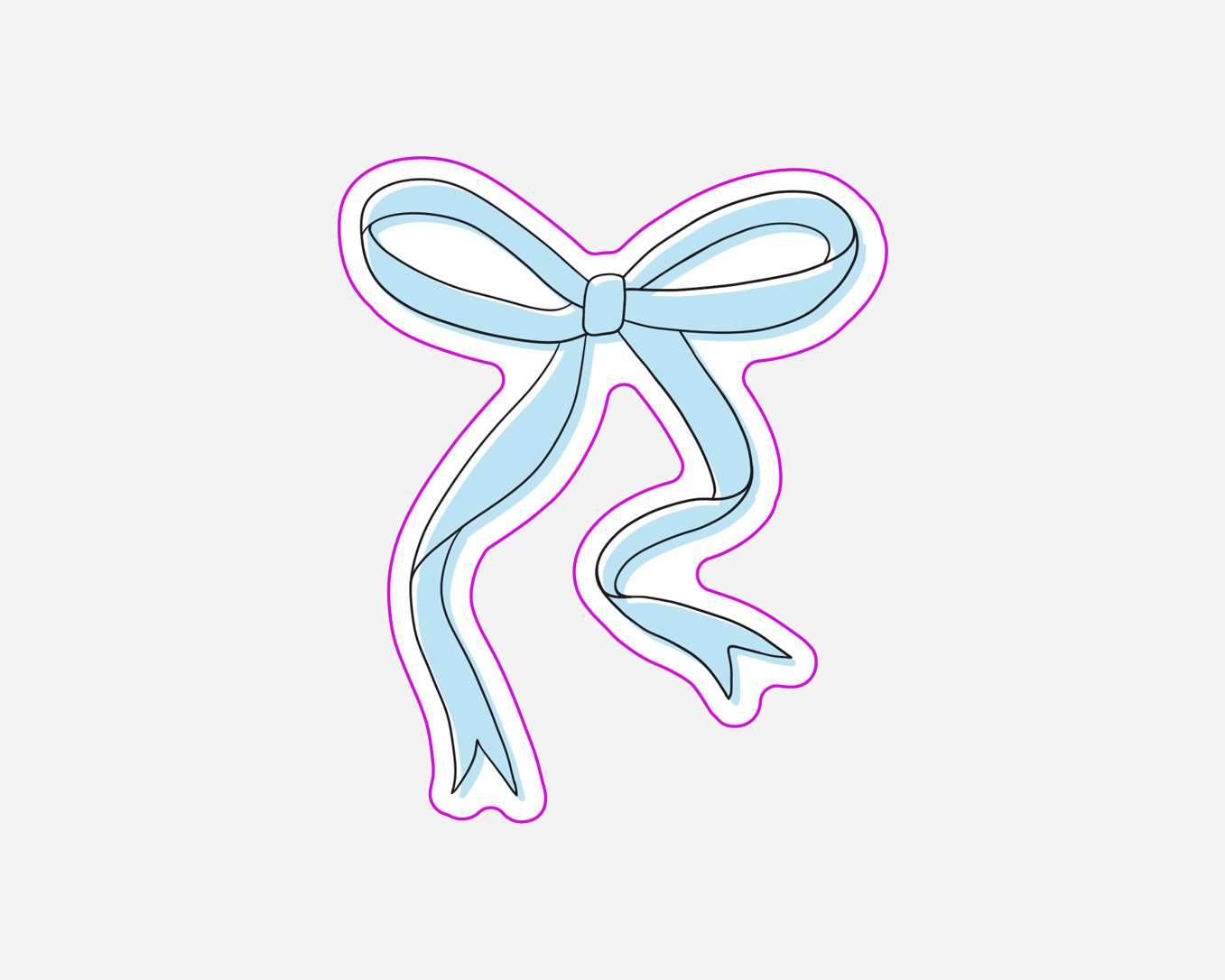 Danni Boden Designs - Blue Bow Sticker