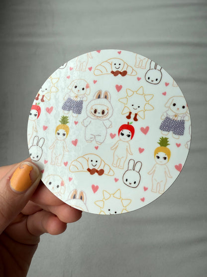 Trinket coaster. Handmade. Tea coaster. Collectables  Jellycat Miffy Labubu inspired design