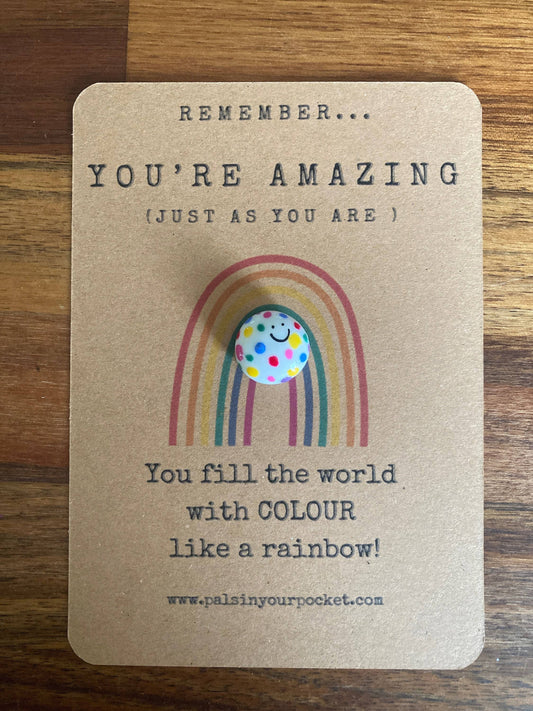 Pals in your Pocket - Rainbow Kindness Comfort Rock For Stress And Anxiety