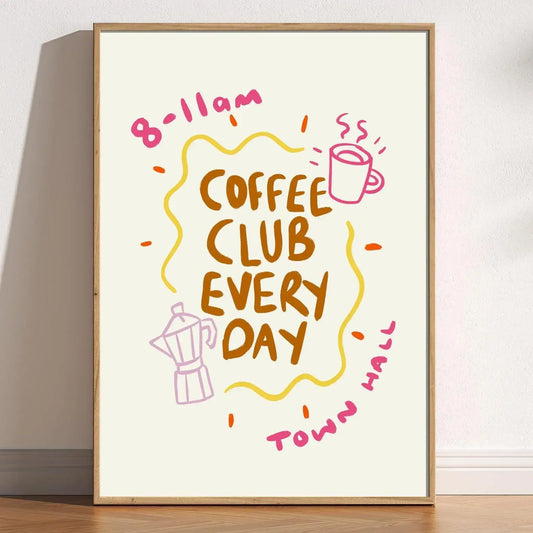 Coffee Club Doodle Poster