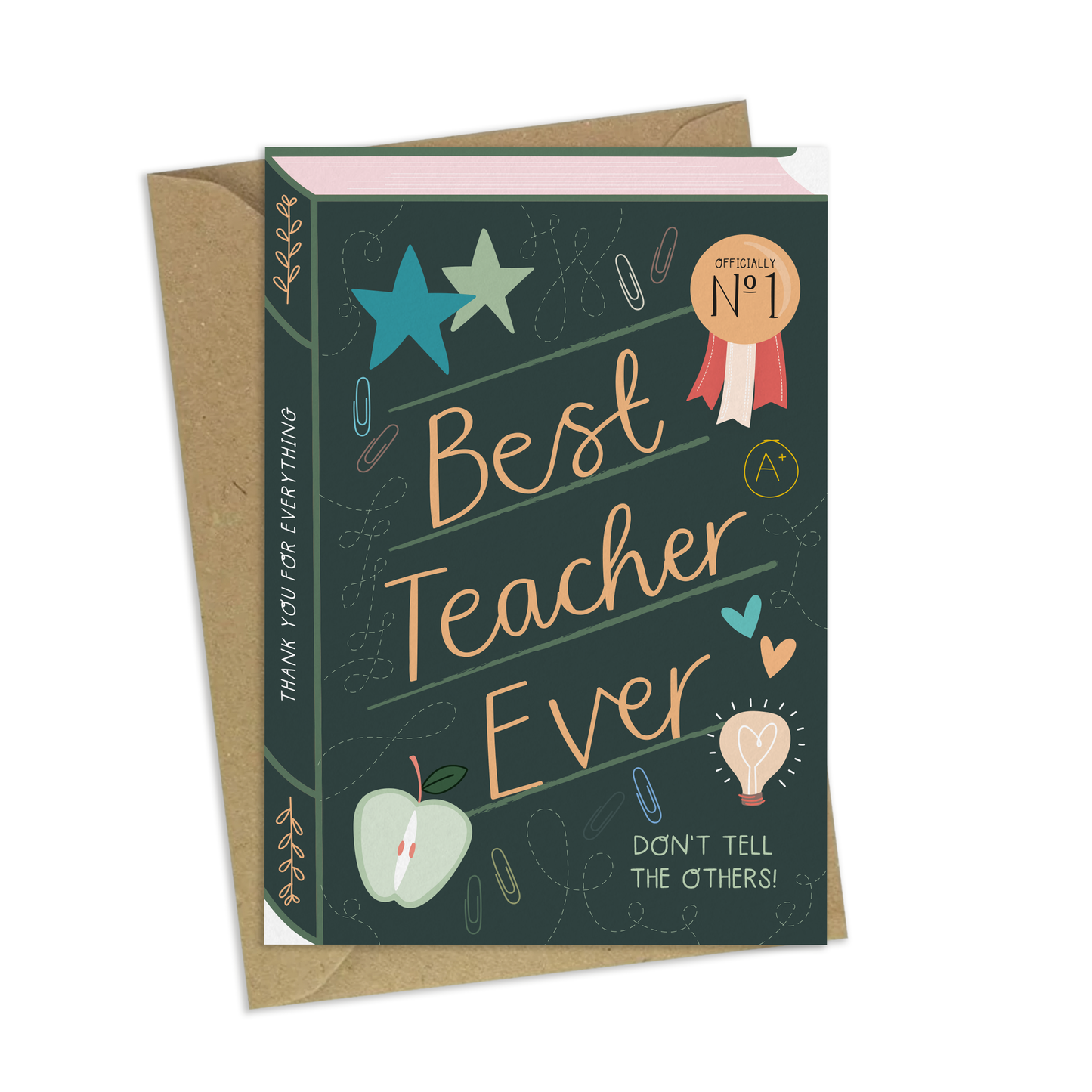 Two For Joy Illustration - Best Teacher Ever – Luxury Book Greeting Card
