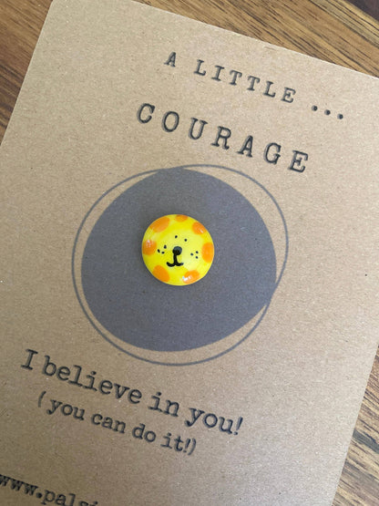 Pals in your Pocket - Lion Encouragement Animal Pebble Pet Rock For Kids