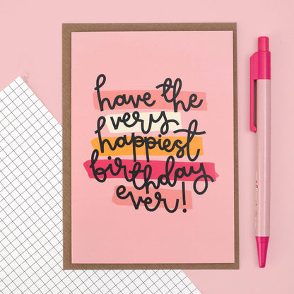 Oh, Laura - Greeting card - 'have the happiest birthday ever'