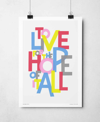 Sketchbook Design - The Hope Of It All Song Lyric Typography Print