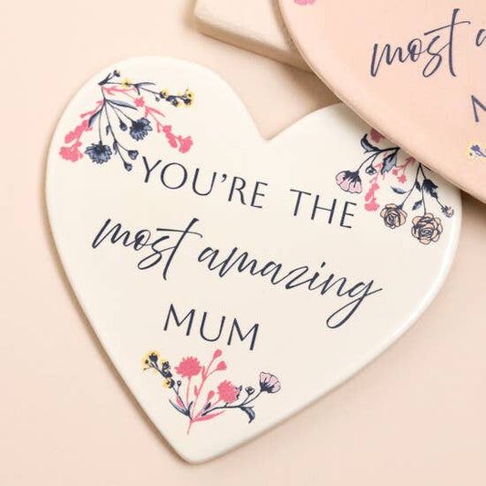 Lisa Angel - You're the Most Amazing Mum Heart Cream Coaster