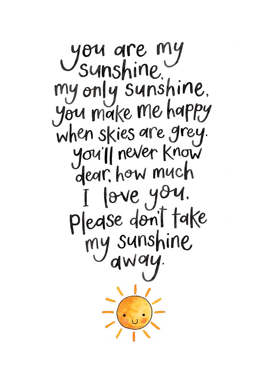 Nova & Me - You Are My Sunshine A4 Print