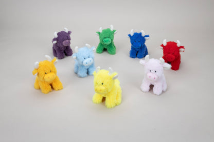 Jomanda Soft Toys & Accessories - UK Based - Pink Mini Highland Cow COOllectible Cow