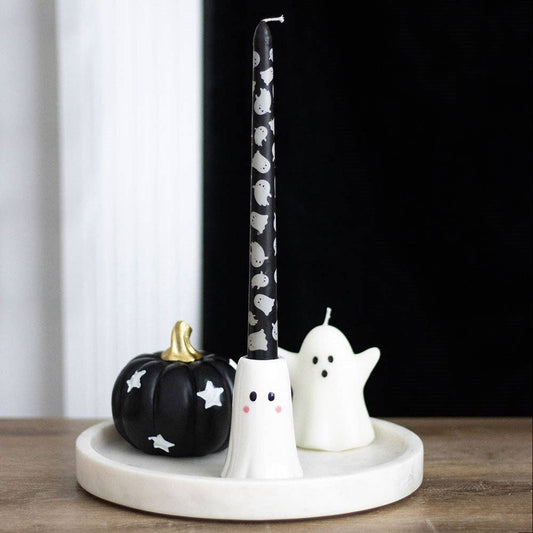 Something Different Wholesale - Sweet Halloween Ghost Candle Holder with Taper Candle