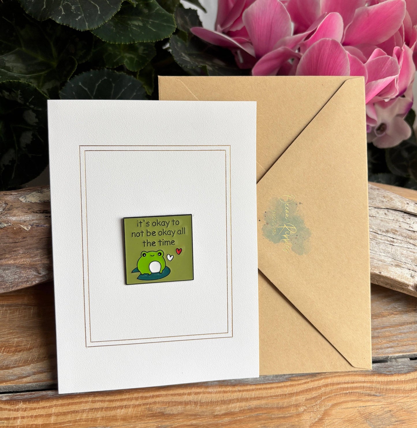 Ocean Ripples - It's Okay... Pin Badge Card