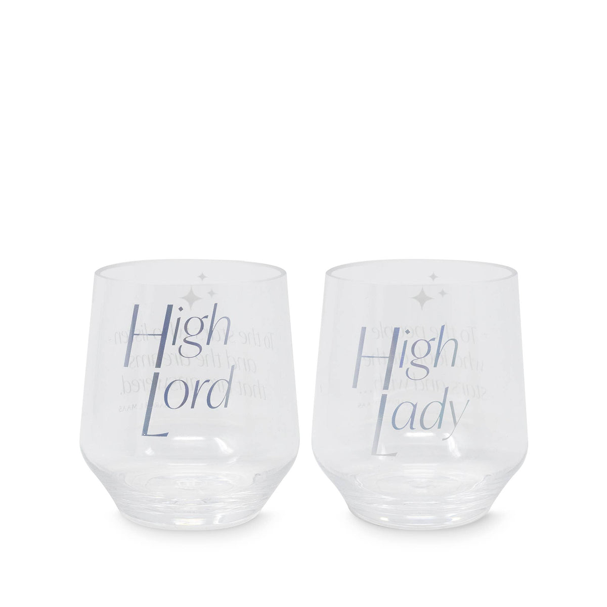 Sarah J. Maas By Lifeguard Press INTL - Acrylic Stemless Wine Glass Set, Night Court