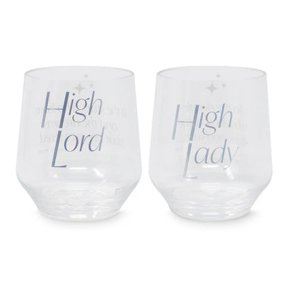 ACOTAR  - Official Licensed product by Sarah J Maas.      Acrylic Stemless Wine Glass Set, Night Court