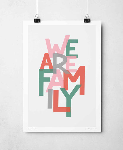 Sketchbook Design - We Are Family Song Lyric Typography Print