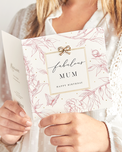 Hearts Designs - Fabulous Mum Happy Birthday, Embellished Greetings Card