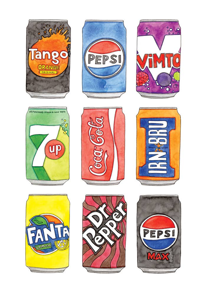 Nova & Me - Drinks Cans A4 Print