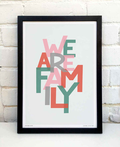 Sketchbook Design - We Are Family Song Lyric Typography Print