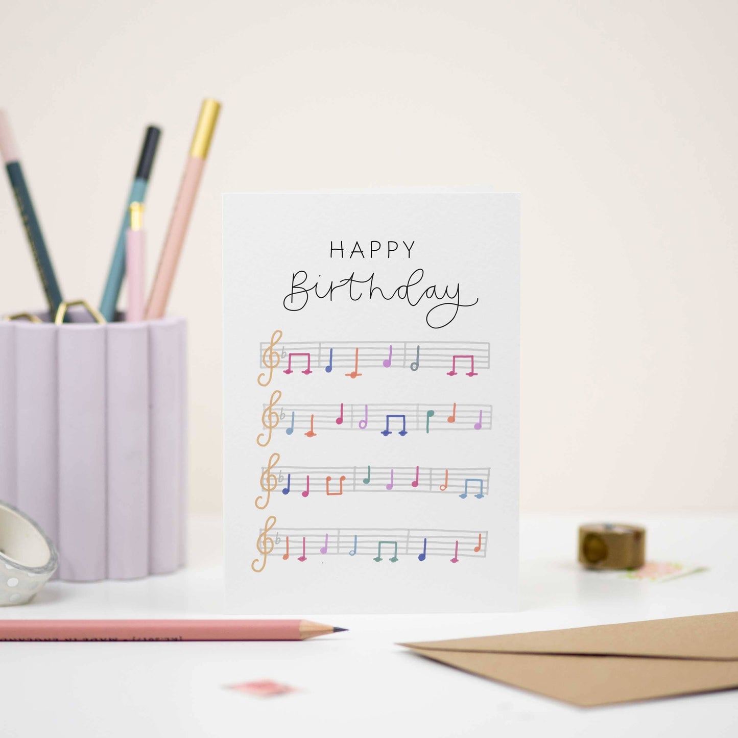 Elizabeth Mugridge - Musical Notes Birthday Card