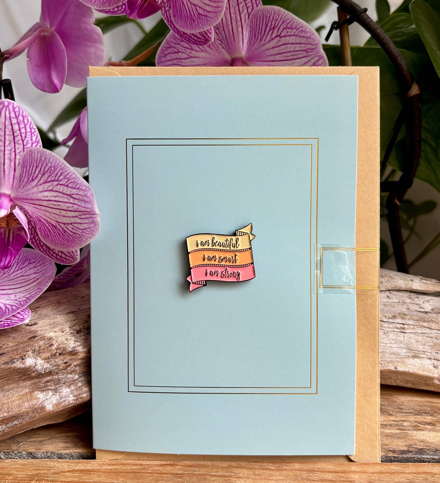 Ocean Ripples - I'm Beautiful... Pin Badge Card