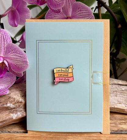 Ocean Ripples - I'm Beautiful... Pin Badge Card
