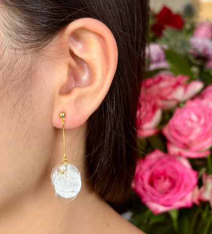 Ocean Ripples - 14ct Gold Plated Shell Disc Earrings