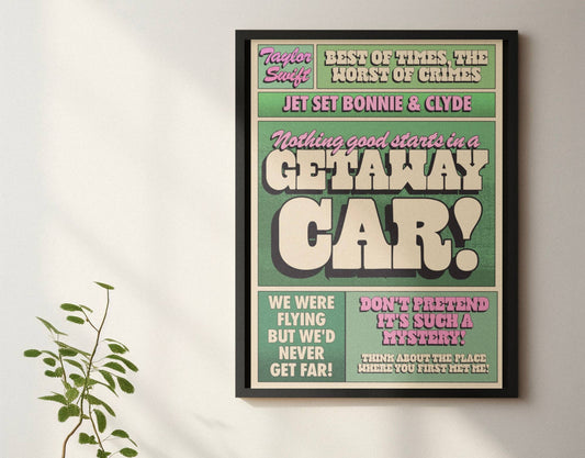 Blue Iris Designs Co - Getaway Car Music Inspired print