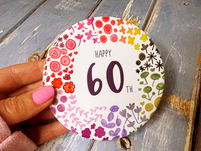 Little Heart - 60 Round Floral Ceramic Coaster