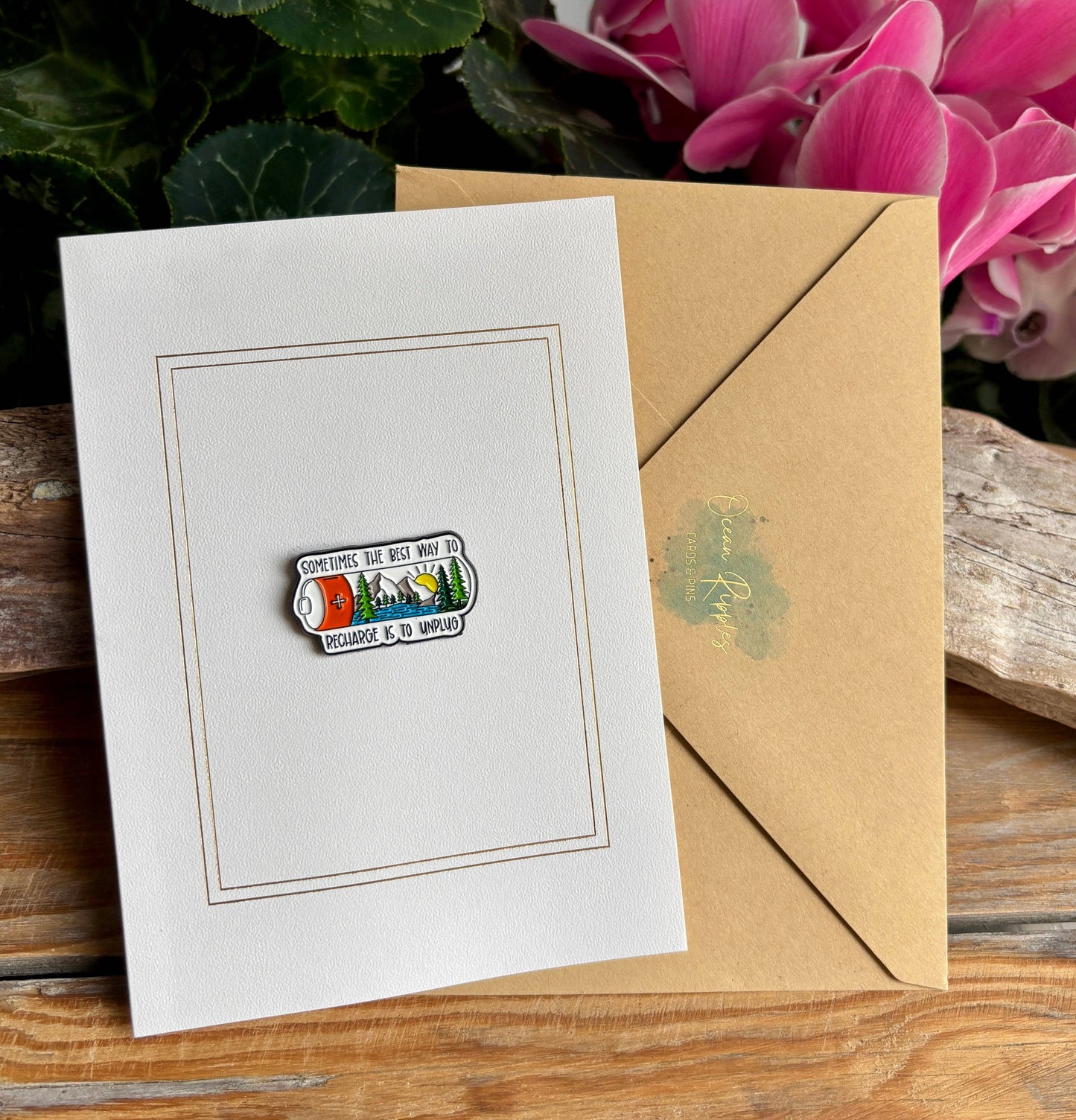 Ocean Ripples - Sometimes The... Pin Badge Card