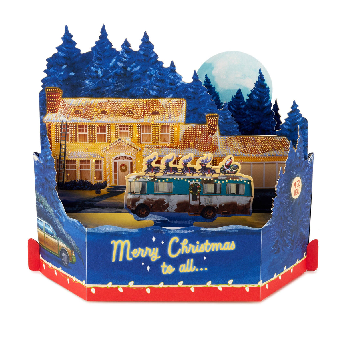 Hallmark - Musical Christmas Card 3D PopUp Light Music National Lampoon
