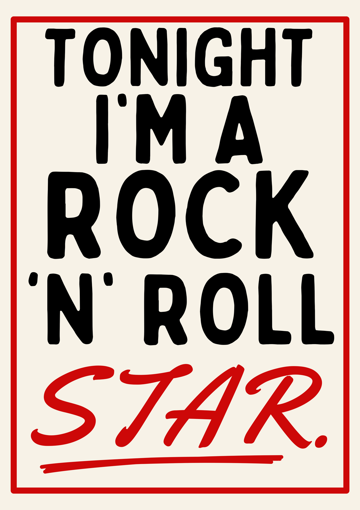 Blue Iris Designs Co - Rock ‘n’ Roll Star retro style print 