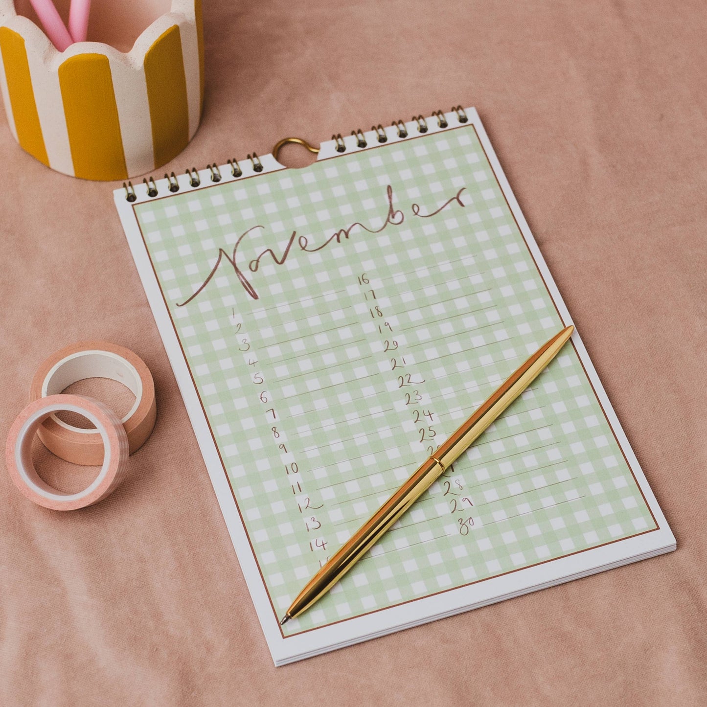 Oh Squirrel - Perpetual Gingham Calendar