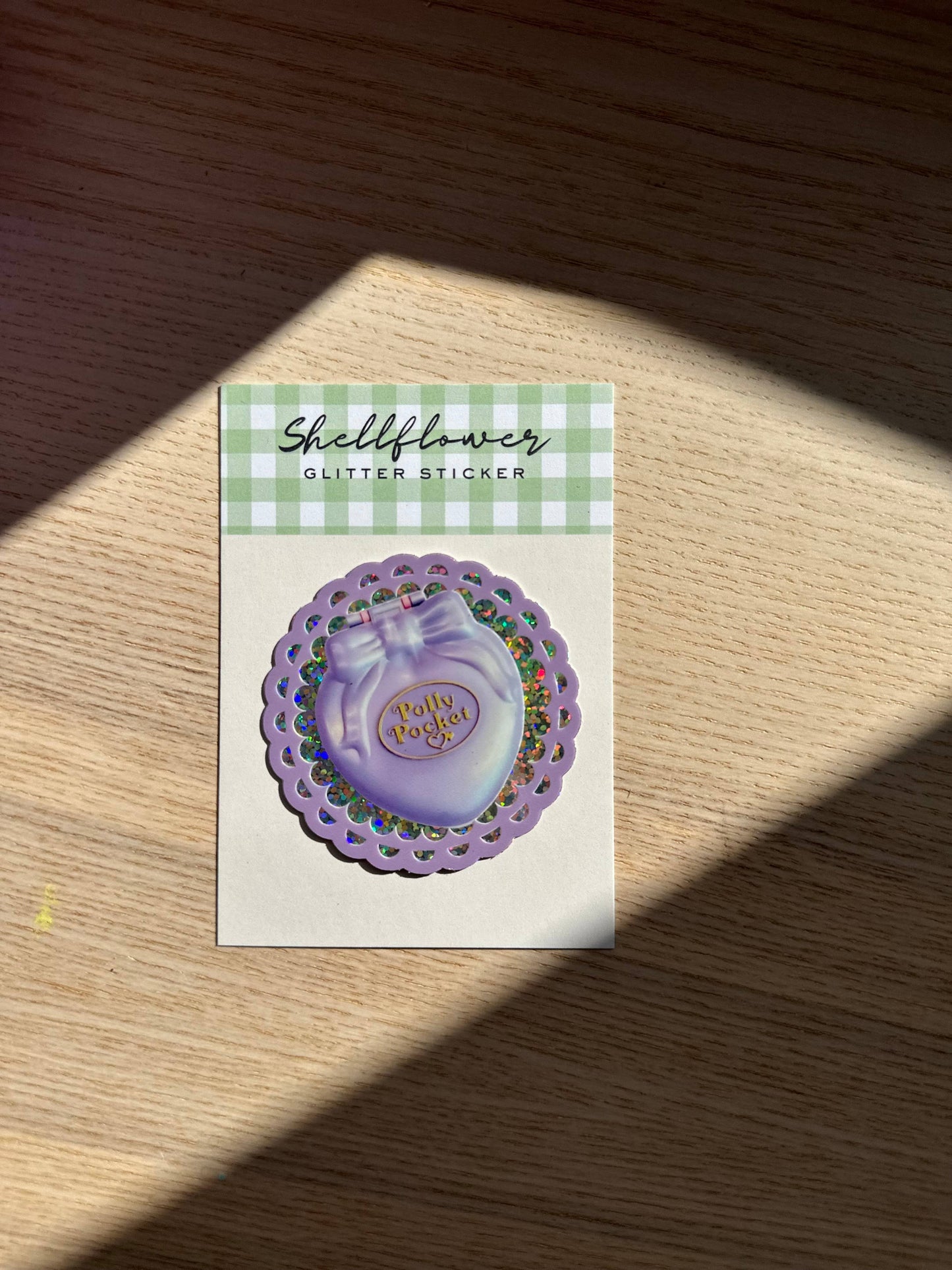 Shellflower - Polly Pocket Glitter Vinyl Sticker 