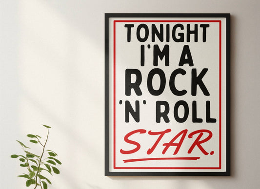 Blue Iris Designs Co - Rock ‘n’ Roll Star retro style print 