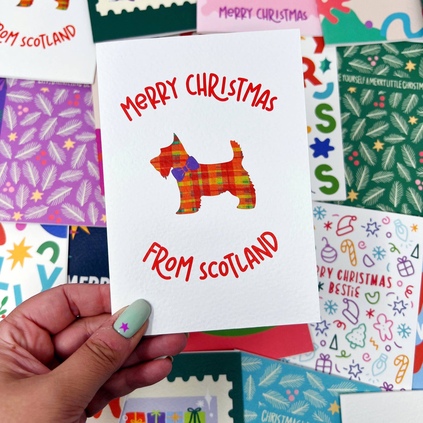 Xoxo Designs by Ruth - Christmas 'Merry Christmas From Scotland' Scottie Dog Card
