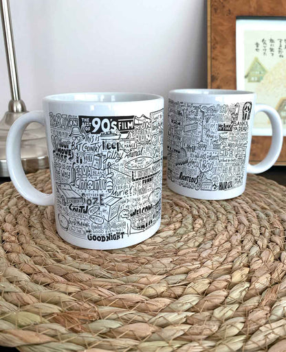 Sketchbook Design - 1990s Film Movie Illustration Mug