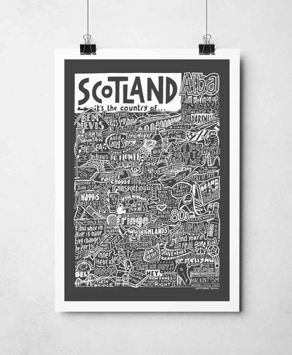 Sketchbook Design - Scotland Landmarks It's The Country Of Art Print