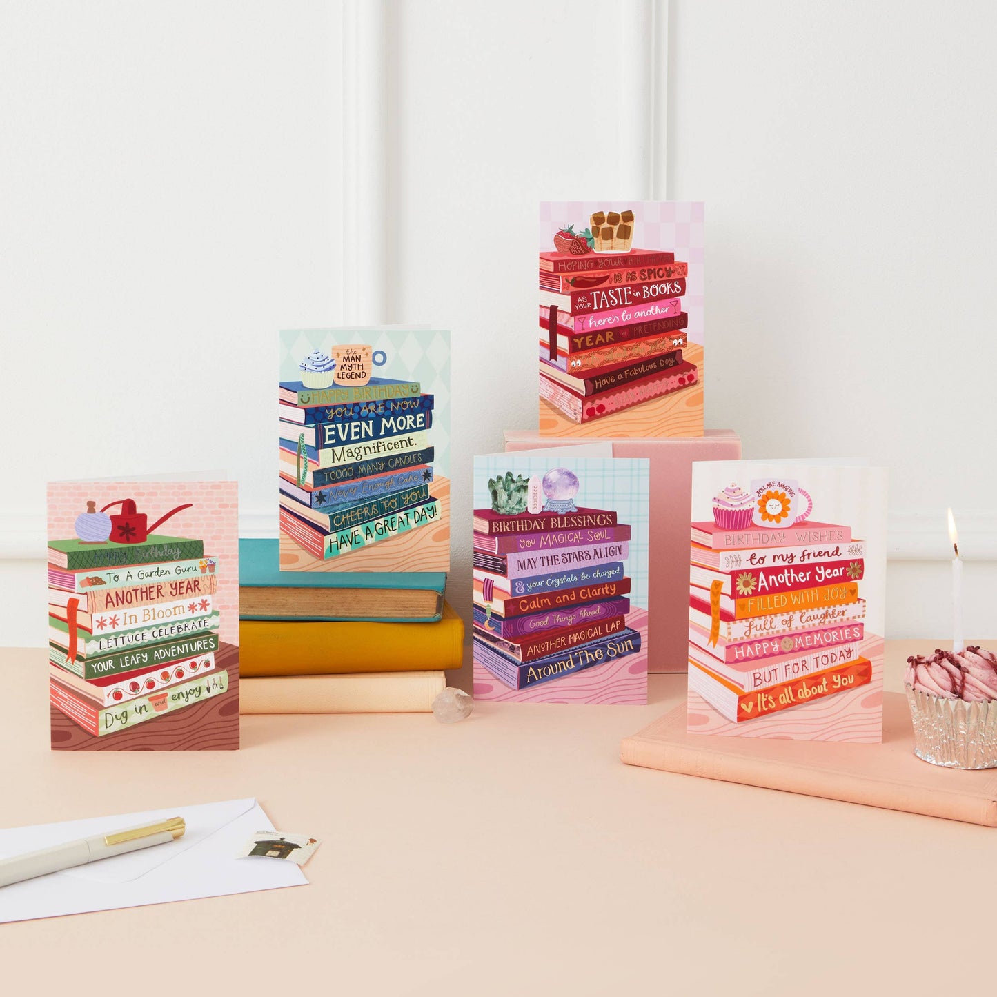 Two For Joy Illustration - Happy Birthday To My Friend - Foiled Bookish Birthday Card