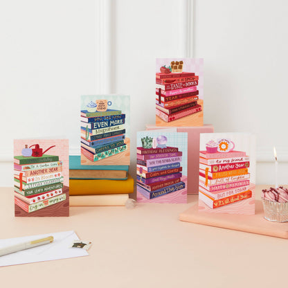 Two For Joy Illustration - Even More Magnificent Birthday - Bookish Birthday Card for Him - Foiled