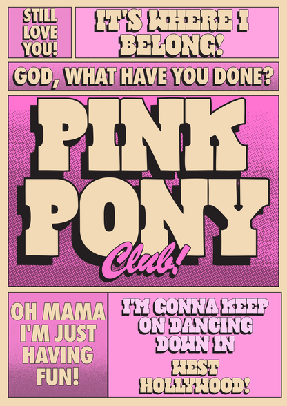 Blue Iris Designs Co - Pink Pony Club Music Inspired print 
