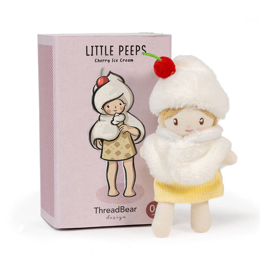 ThreadBear Design UK/EU - ThreadBear Little Peeps Cherry Ice Cream -Matchbox doll 12cm
