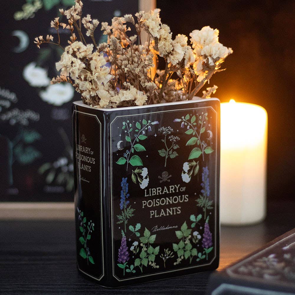 Something Different Wholesale - Poisonous Plants Gothic Botanical Book Shaped Vase