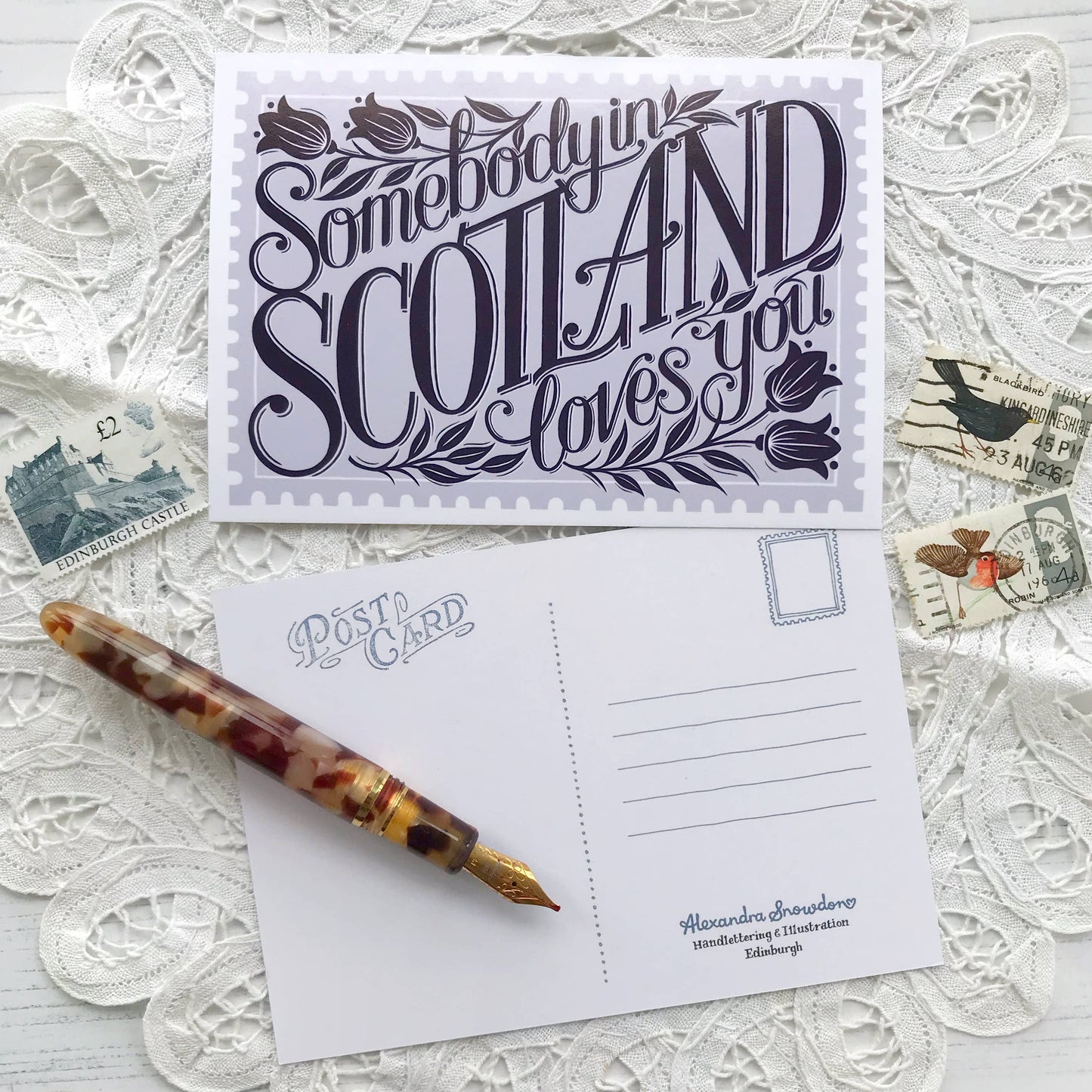 Alexandra Snowdon - Somebody in Scotland Loves You Postcard