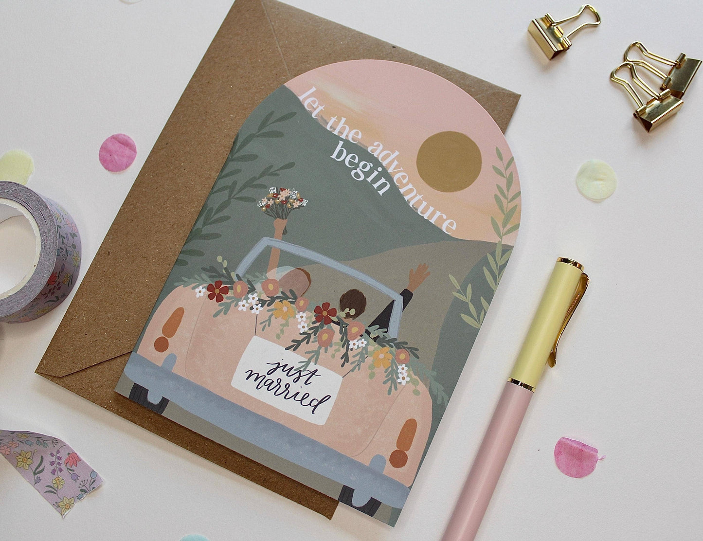 Ellice Owens Designs - Arch Wedding Card for Couple