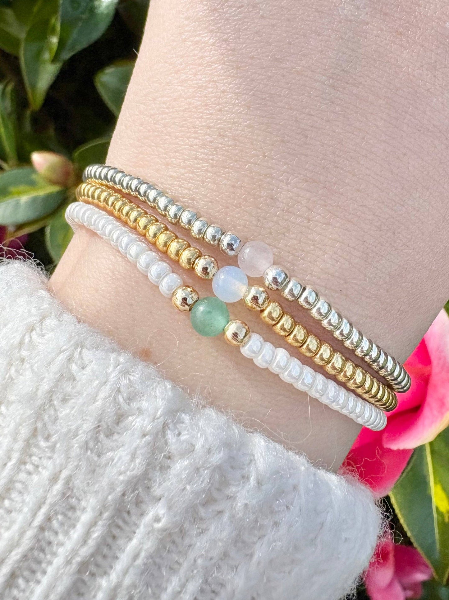 Candi Co Jewellery - Pastel Gemstone Seed Beaded Bracelet