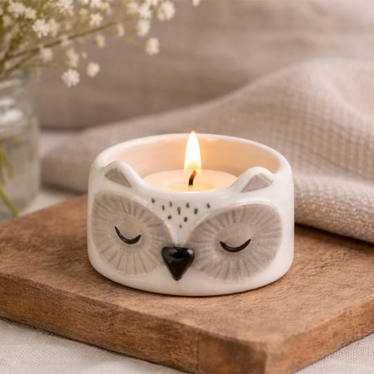 Send With Love Owl Tealight Holder In Gift Box