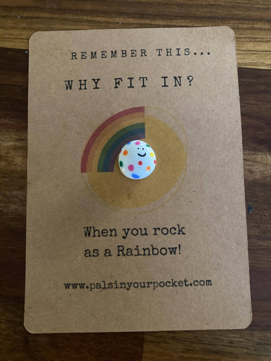 Pals in your Pocket - Rainbow Charm Pal Anxiety Comfort Worry Rock