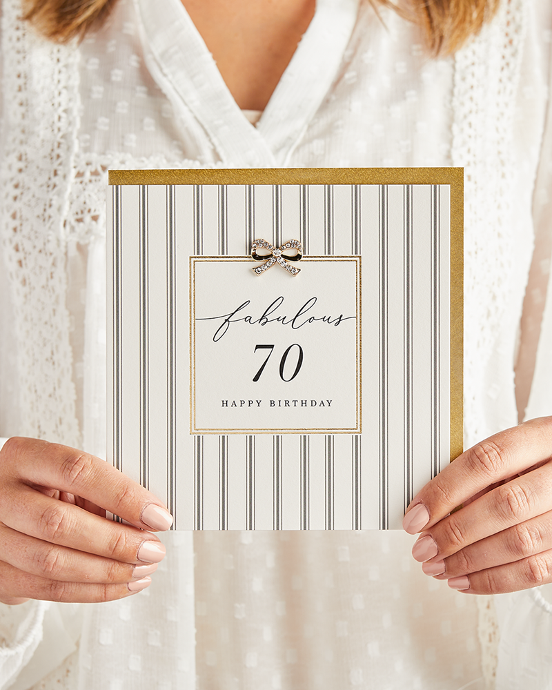 Hearts Designs - Fabulous 70 Happy Birthday, Embellished Greetings Card