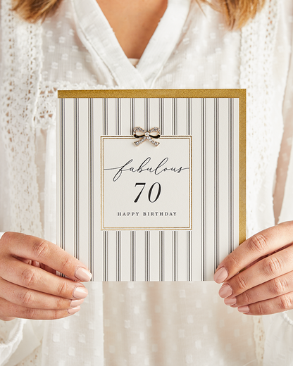 Hearts Designs - Fabulous 70 Happy Birthday, Embellished Greetings Card