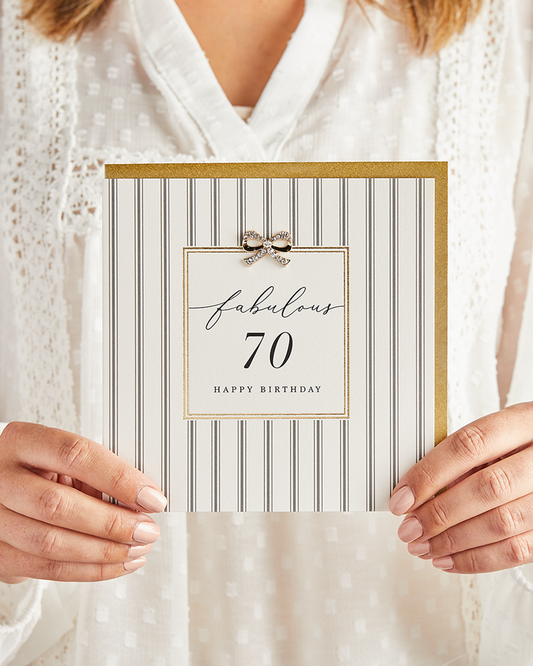 Hearts Designs - Fabulous 70 Happy Birthday, Embellished Greetings Card