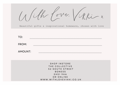 With love, Vikki x gift card